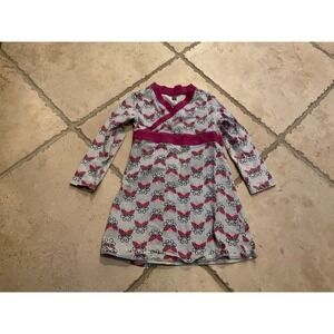 Tea Collection Butterfly Dress - girls size 4 pink cross neck cotton